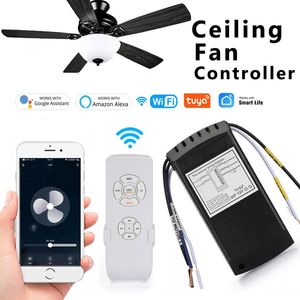 Otros electrónicos Tuya Smart Life Controlador de ventilador de techo WIFI Kit de luz con RF Control remoto Aplicación Interruptor de velocidad Dimmer Trabajo Alexa Google 230927