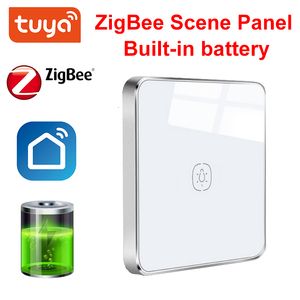 Autres appareils électroniques Tuya ZigBee Scène Panneau Commutateur Batterie Fonctionnant avec Hub Oneclick Liaison d'automatisation Batterie intégrée 230927