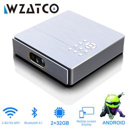 Andere elektronica WZATCO S5 HD 4K Real 3D DLP-projector met zoom Auto Keystone Android 9.0 WiFi LED Smart Draagbare projector Bluetooth Airplay 230731