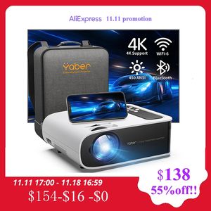 Other Electronics YABER Pro V8 4K Projector with WiFi 6 and Bluetooth 5 0 450 ANSI Outdoor Portable Home Video 231117