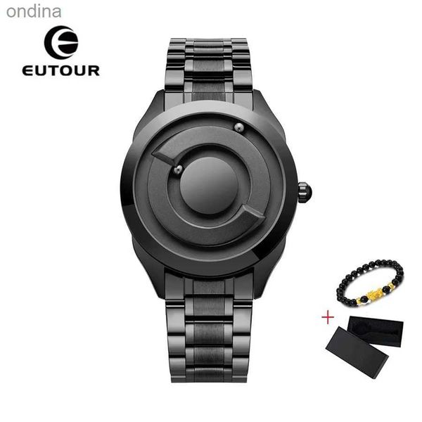 Otros EUTOUR Negro Magnético Hombres Lujo Oro Cuarzo Imán Bola Impermeable Hombres Muñeca Reloj Masculino Relogio Masculino YQ240122