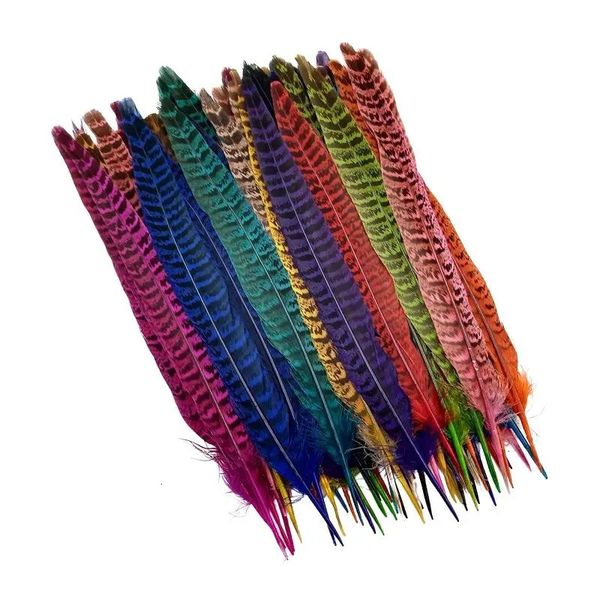 Autre événement 10pcs plumes de queue de faisan pour l'artisanat décoration d'arbre de Noël accessoires de cheveux bricolage pièce maîtresse de mariage loisirs créatifs Plume 231120