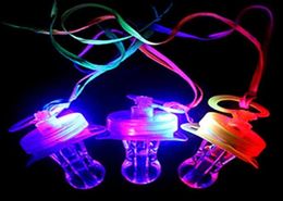 Autre événement Festif Home Garden 200pcslot LED Pacificier Whistle Light Colliers Nipple Flashing Kids Toy for Christmas Bar Party3915420