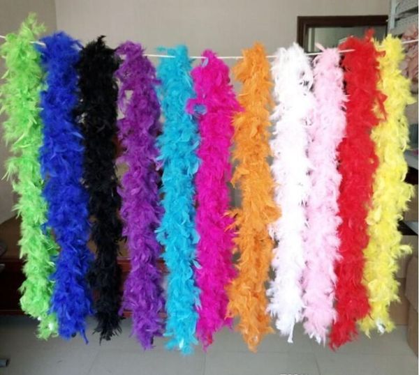 Otro evento Suministros festivos para fiestas Hogar Jardín Entrega directa 2021 Turquía Gran Chandelle Marabou Boa de plumas Ceremonia de boda Boas Blanco Rosa