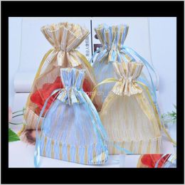 Andere evenementen Feestelijke benodigdheden Home Garden Drop levering 2021 Mini Dstring Katoen linnen geschenkzakken met heldere raam Organza voile tassen 10x
