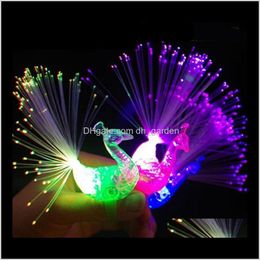 Andere evenementen Feestelijke benodigdheden Home Garden Drop levering 2021 1000 stcs Peacock Finger Light Colorfy Led Led Light-Up Rings Party Gadgets Kids Int