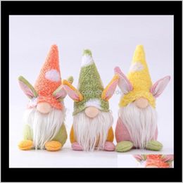 Andere evenementen Feestelijke benodigdheden Home Garden Drop levering 2021 Gnome Irish Gezichtsloze Bunny Doll Easter Plush Rabbit Dwarf Holiday Party Tafel D