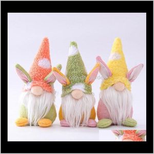 Autres événements Fournitures de fête Accueil Jardin Drop Livraison 2021 Gnome Irish Faceless Bunny Doll Pâques Peluche Lapin Nain Table de fête de vacances D
