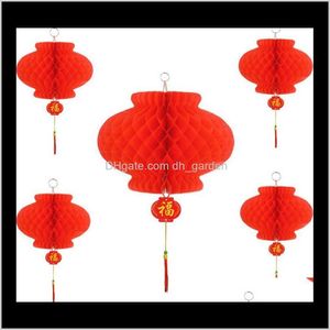 Autre événement Maison Jardin Drop Delivery 2021 26 Cm 10Inch Chinois Traditionnel Festif Rouge Lanternes En Papier Pour La Fête D'anniversaire De Mariage Decoratio