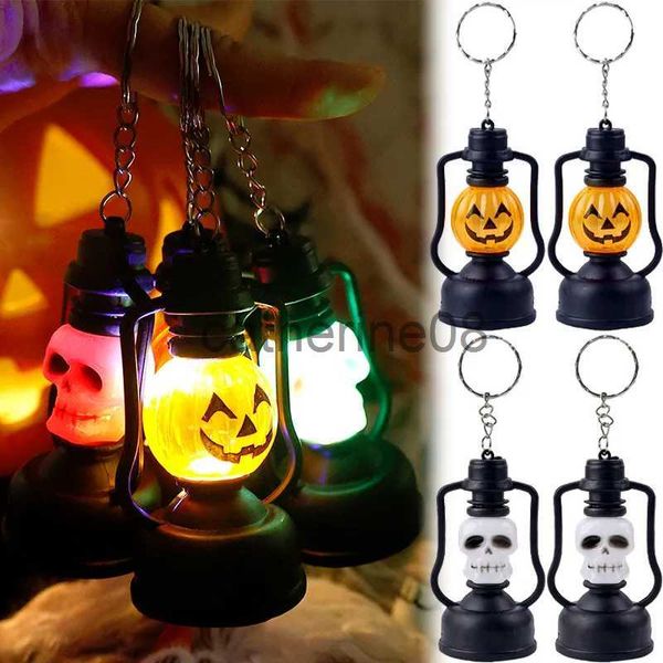 Otros suministros para fiestas de eventos 1/2 unids Mini Halloween Calabaza Linterna Llavero Luces LED Colgante Vela Luz Pequeña Lámpara de aceite Fiesta de Halloween Decoración para el hogar Accesorios x1009