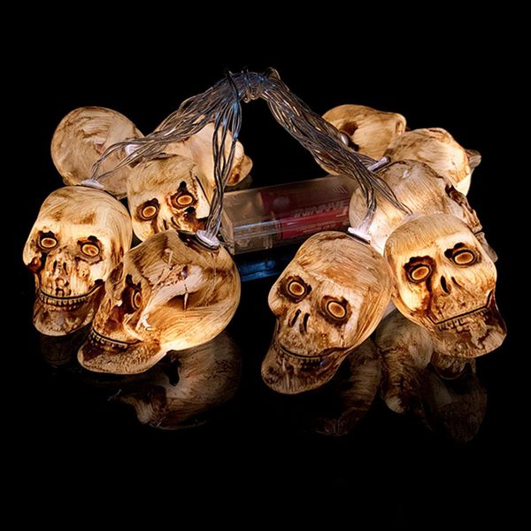 Autres Fournitures De Fête D'événement 1 5M 10LED Halloween Horreur Citrouille Crâne Led Guirlande Lumineuse Chauve-Souris Fantôme Lampe Extérieure Guirlande Pour La Maison Suspendue Décor 230808