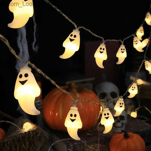 Autres fournitures de fête d'événement 1,5 m 10Led Halloween Light String Pumpkin Skull Eye Balls Ghost Festival Party Lantern Trick or Treat Happy Halloween Day Decor Q231010