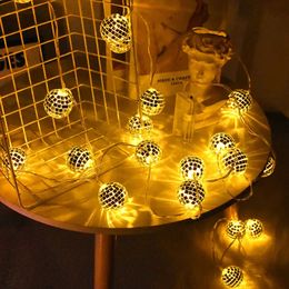 Otros suministros para fiestas de eventos 1.5M 10LED Mirror Ball Stage Reflection String Lights Disco Ball Light para boda Año Navidad DJ Disco Home Party Decor 231023