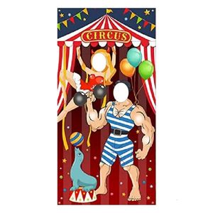 Autres fournitures de fête d'événement 1 PCS Carnaval Cirque Décoration Po Porte Bannière Toile de Fond Props 231205