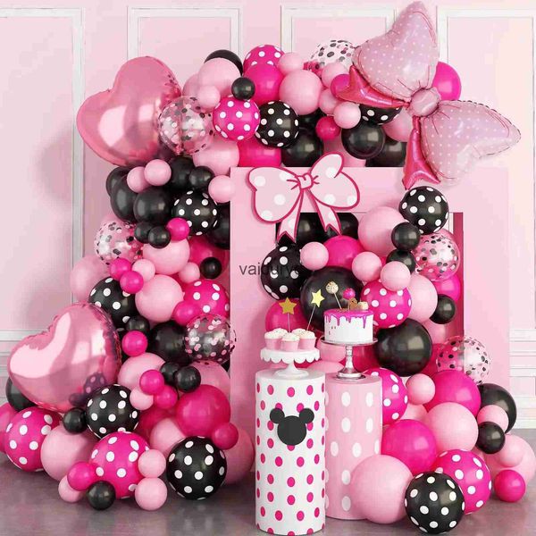 Autres fournitures de fête d'événement 1 ensemble rose rouge rose à pois Bowknot ballon guirlande arc ensemble filles princesse anniversaire douche mariage saint valentin décorationvaiduryd