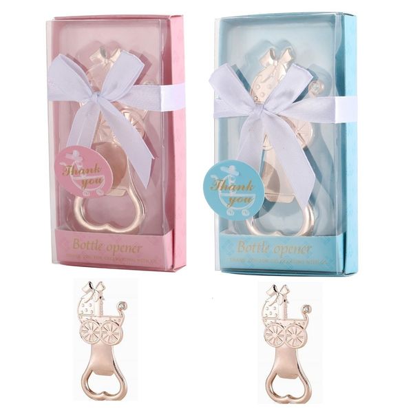 Otros suministros para fiestas de eventos 10/20/30PCS / Lot Regalos para baby shower Boy Girl Fiesta de cumpleaños Obsequios Bautismo Recuerdos Gold Metal Baby Carriat Bottle Opener 230321