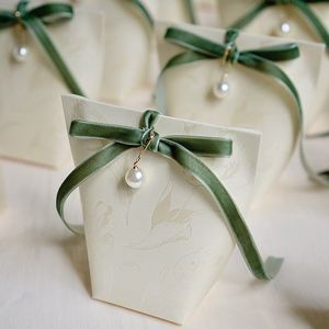 Autres Fournitures De Fête D'événement 10 / 30PCS Sac De Cadeau De Mariage Français Boîte De Bonbons Au Chocolat Baby Shower Bow Perle Emballage Boîte De Fête Fournitures 230321