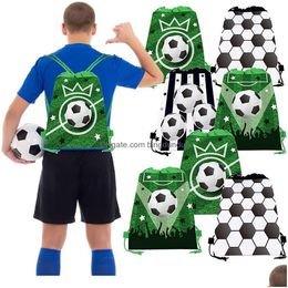 Autres événements Fournitures de fête 10-50pcs Football Favoris DString Sacs Sac à dos de football Goodie Cadeau Sports Drop Livraison Home Garden Festive Dhern