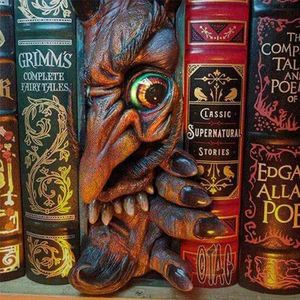 Andere evenementenfeestjes 10 Styles 3D Monster Bookcases Sculptuur Ornament Creative Resin Book Holder Decor Halloween Terror Desktop Boördwttop BOOTDEN Beelden 230823