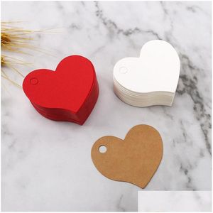 Autres fournitures de fête d'événement 1000pcs coeur forme vierge papier kraft carte cadeau étiquette étiquette bricolage artisanat de mariage 20220929 E3 Drop Delivery Dhz8T