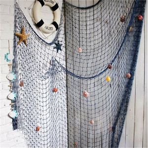 Autres fournitures de fête d'événement 100200 cm Big Big Fishing Net Decoration Home Decoration Murnings Fun the Mediterranean Sea Style Momening Decor Stickers 220901