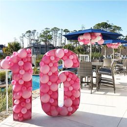 Autres fournitures de fête d'événement 100cm 73cm Numéro géant 1 2 3 4 5 Ballon Blank Boîte de remplissage Mosaïque Cadre Ballons Stand Mariage Birthda291D