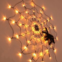 Autres événements Fourniture de fête de 100 cm de diamètre Halloween Spider Lights USB 8Modes Net Wall For Scary Decoration Garland 230206