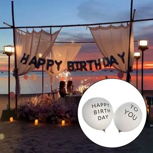 Autres fournitures de fête d'événement 100pcs 10 pouces ballons blancs ronds joyeux anniversaire à vous accessoire décoration garniture 230826