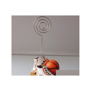 Autres Fournitures de fête d'événement 100pcs Design à la mode Résine Basketball Place Titulaire de la carte Sports Thème Faveurs de mariage Anniversaire T DHDSG