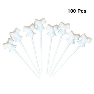 Autres Fournitures De Fête D'événement 100pcs Feuille Ballons Tiges Blanc Bowknot Ballon Bâtons Titulaire pour Anniversaire Noël Mariage Saint Valentin 230221