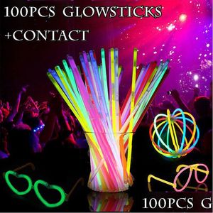 Andere evenementenfeestjes 100 stks Glow Sticks voor Escence Glowsticks armbanden neon ketting bruiloft verjaardagsconcert Hal huishoudelijke dhnir