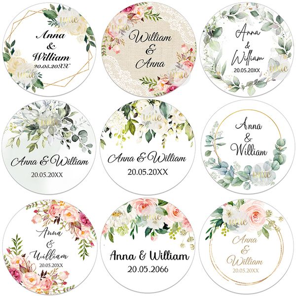 Autres fournitures de fête d'événement 100pcs autocollants d'étiquette de cercle rond personnalisé personnalisé pour mariage douche nuptiale baptême communion barre Mitzvah faveurs 230607