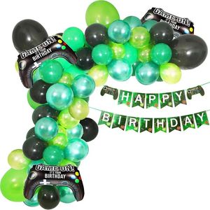 Autres fournitures de fête d'événement 101 pièces Kit de guirlande de ballons de fête de jeu vidéo vert noir parfait pour les enfants adultes anniversaire Pixel Miner Gamer décorations de fête 231017