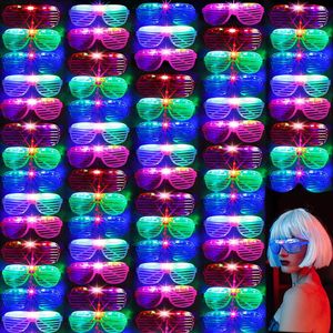 Andere evenementen Feestartikelen 102050 Stuks Glow In The Dark Feestbril Oplichtende LED Bril Neon Feestartikelen Zonnebril voor Kinderen Volwassenen Verjaardag Kerstmis 230731