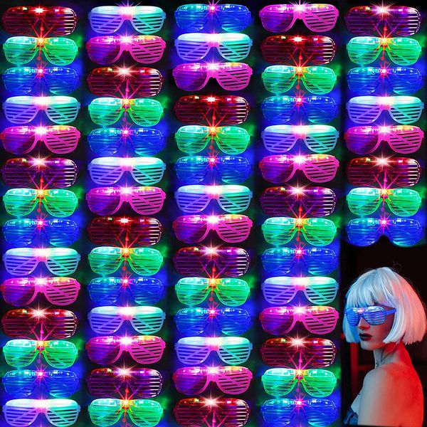 Autres fournitures de fête d'événement 102050 Pcs Glow In The Dark Party Lunettes Light Up LED Lunettes Néon Party Favors Lunettes de Soleil pour Enfants Adultes Anniversaire Noël 230731