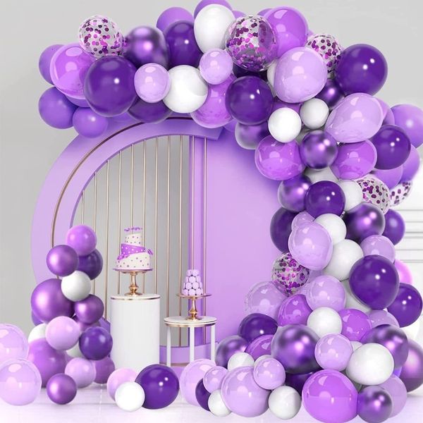 Autres fournitures de fête d'événement 104pcs ballon violet foncé guirlande arc kit ballon léger mariage anniversaire festival nuptiale baby shower décor 230901