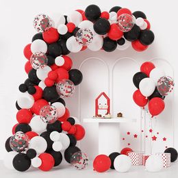 Andere evenementenfeestjes 106 -stks Black Red Ballonnen Arch Garland Kit Confetti Ballon Party Birthday Decoration Wedding Afstudeer Air Globos Casino Racing 230309