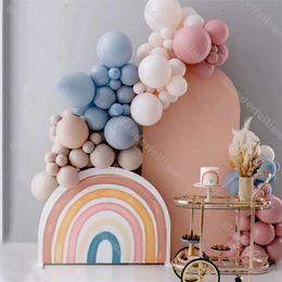 Autres fournitures de fête d'événement 108pcs Kit d'arc de ballon double farci abricot bleu boho douche nuptiale bleu décor de mariage baby shower sexe révéler 1er anniversaire 231017