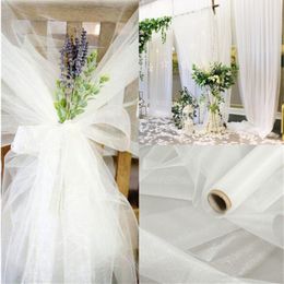 Andere evenementenfeestjes van 10 mlot 48 cm pure Crystal Organza Tulle Roll Fabric voor bruiloft Decoratie Organza stoel bruiloft Arch decor damesjurk 230406