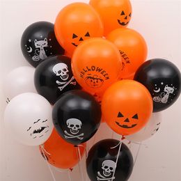 Otros suministros para fiestas de eventos 10 unids 12 pulgadas Calavera Murciélago Calabaza Decoración de Halloween Globo Inflable Bola de aire Halloween Niños Fiesta de cumpleaños Decoración Globos de látex 220829