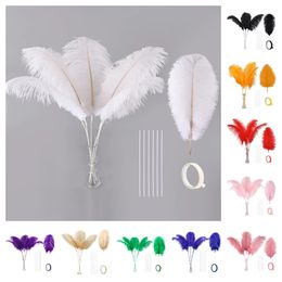 Otros suministros para fiestas de eventos 10 unids 28 pulgadas Kit de fabricación de plumas de avestruz natural para centros de mesa de boda Arreglo floral y decoración del hogar 231120