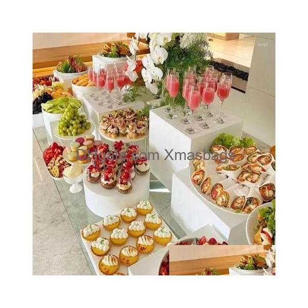 Autres fournitures de fête d'événement 10pcs Cake Bar Colonne Dessert Table Buffet Faveurs de mariage Artisanat Centre de table Accueil El Feast Food Boissons F Dhive