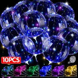 Autres fournitures de fête d'événement 10pcs LED de Noël allument des ballons Bobo hélium lueur bulle clignotant pour l'année anniversaire décor de mariage 230131