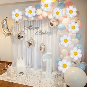 Autres Fournitures De Fête D'événement 10 Pcs Mini Daisy Feuille Ballons Ballon De Tournesol Blanc Globos De Mariage Enfants Décorations D'anniversaire Baby Shower Po Props 230808