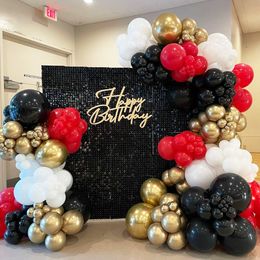 Autres fournitures de fête d'événement 110pcs Ballon noir rouge arc Garland Kit blanc Ballon Ballon Set anniversaire décor Racing Casino Graduation Baby Shower Globos 230904