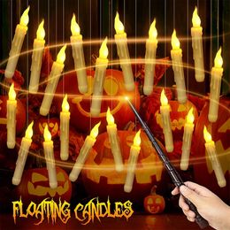Otros suministros para la fiesta de eventos 12/24/36 PCS Candles LED flamantes sin flamas Ligas con varita mágica Decoración de Halloween Remote Halloween Decoración de la boda 230811