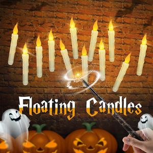 Autres fournitures de fête d'événement 12-36pc bougies LED flottantes avec baguette magique télécommande bougies bougies électroniques sans flamme décoration d'Halloween 230905