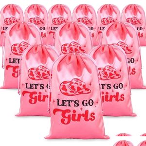 Andere evenementenfeestjes 12 Pack Lets Go Girls Hangover Kit Gunsten Gift Bags Pink Cowgirl Decoratie vrijgezellenbruid Hen S Drop Dh8zm