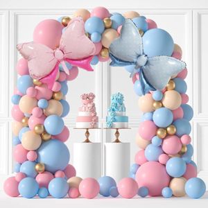 Andere evenementen Feestartikelen 124-delig Macarons Roze Blauwe Ballon Slinger Boog Set Baby Jongen of Baby Meisje Verjaardag Geslacht Onthullen Bruiloft Feestdecoraties Globos 231005