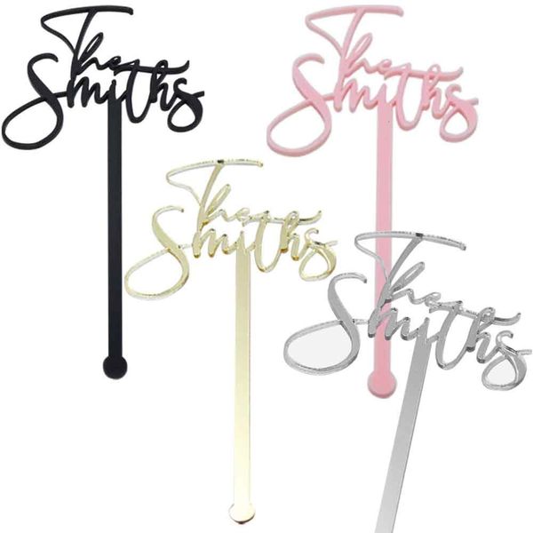 Otros suministros para fiestas de eventos 1250100 piezas Bebida personalizada Nombre Agitadores Swizzle Sticks Cocktail Party Bar Stir Sticks Wedding Drink Sticks Party Shower 230809